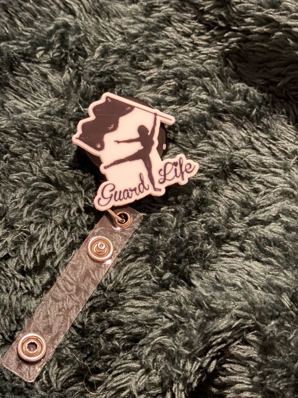 Guard Life Pink and Black Badge Reel